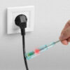 Creion de faza cu functie fara contact cu LED rosu 70-250VAC alimentat cu baterie MAXWELL - imagine 3