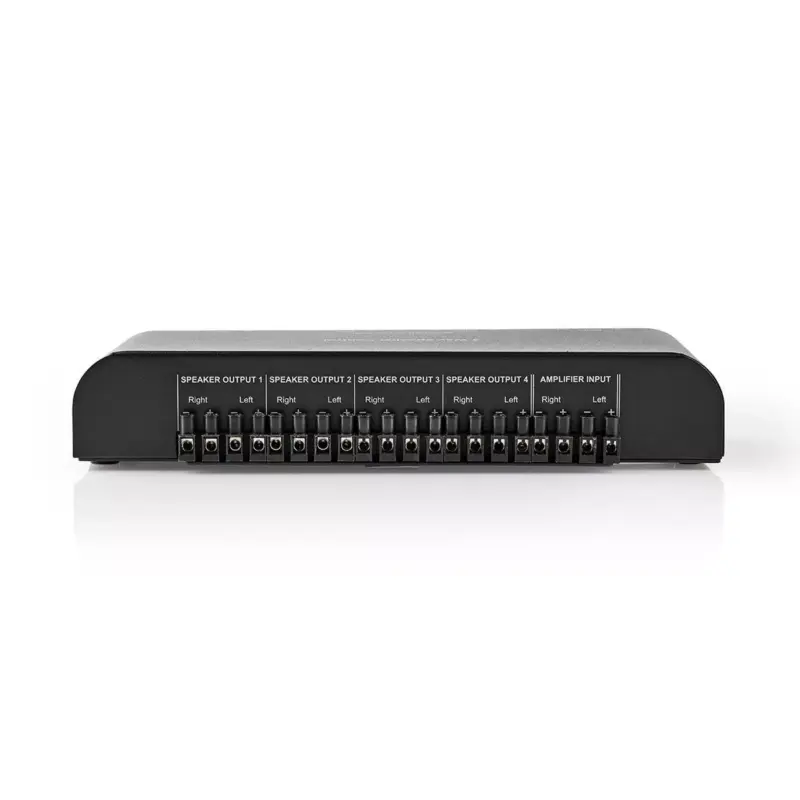 Dispozitiv de control al difuzoarelor 4 iesiri terminal cu surub negru Nedis