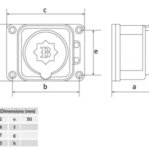 Fisa SCHUKO cauciuc cu capac Bemis BK1-1402-3511 2P+E 16A 250V aparenta IP54