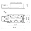 Fisa SCHUKO cauciuc cu capac Bemis BK1-1402-3612 2P+E 2 iesiri 16A 250V IP54 - imagine 2