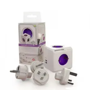 Fisa sub forma de cub 4 prize +2x USB +4 mufe adaptoare ReWirable Allocacoc