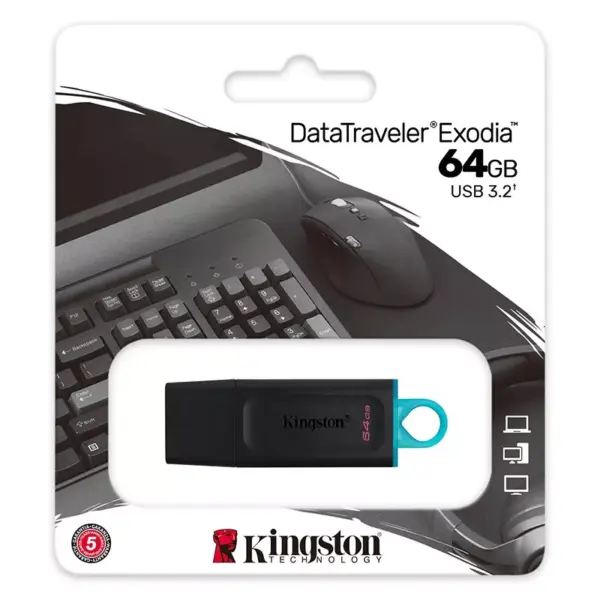 FLASH DRIVE 64GB DT USB 3.2 GEN1 KINGSTON - imagine 2