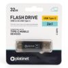 FLASH DRIVE USB 3.0 TYPE C 32GB C-DEPO PLATINET PMFC32B - imagine 3