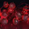Ghirlanda electrica luminoasa decorativa cu felinar 20 LEDuri rosii cablu transparent WELL - imagine 2
