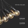 Ghirlanda SOLARA LED 10x 0.5W 12m 3000K IP44 3.7V 1200mAh V-Tac SKU-7804 - imagine 4