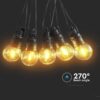 Ghirlanda SOLARA LED 10x 0.5W 12m 3000K IP44 3.7V 1200mAh V-Tac SKU-7804 - imagine 6