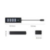 HUB 4x USB3.0 - USB TYPE C 15cm negru Orico PW4U-C3 - imagine 2