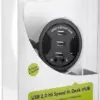 Hub USB 2.0 cu 3 porturi +audio montabil in birou negru Goobay - imagine 2