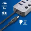 HUB USB 3.0 NGS iHub10 cu 10 porturi si alimentator inclus - imagine 3