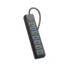 HUB USB Orico PW7U-U3-10-BK cu 7 port-uri USB 3.0 1m negru - imagine 2