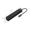 HUB USB Orico TWC3-7A-BK cu 7 port-uri USB3.0 negru 15cm - imagine 2