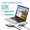 HUB USB Type C - 1x HDMI 3x USB 3.0 SD PD 100W Choetech M19 gri - imagine 3