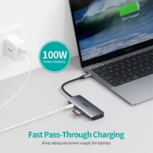 HUB USB Type C - 1x HDMI 3x USB 3.0 SD PD 100W Choetech M19 gri