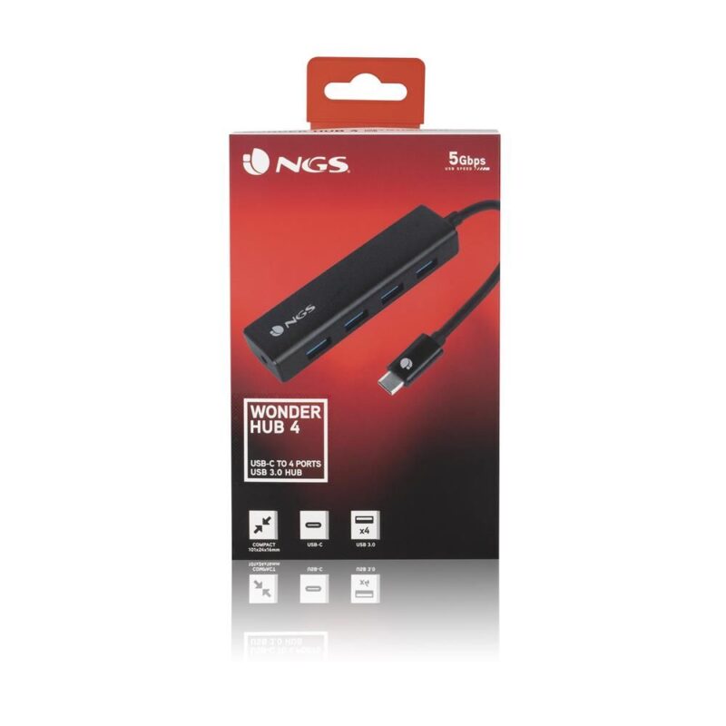 Hub USB type C NGS Wonder Hub4 4 porturi USB 3.0 negru