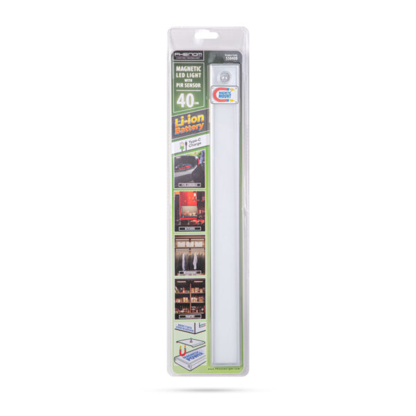 Iluminator LED cu senzor de miscare alimentat cu baterie magnetic 40cm PHENOM - imagine 5