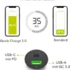 Incarcator 12-24V auto rapid dublu USB si USB type C PD 3A 48W Goobay - imagine 3