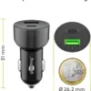 Incarcator 12-24V auto rapid dublu USB si USB type C PD 3A 48W Goobay - imagine 4