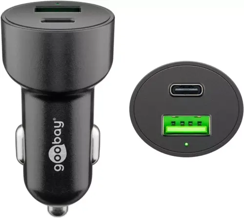 Incarcator 12-24V auto rapid dublu USB si USB type C PD 3A 48W Goobay
