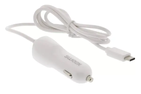 Incarcator auto 12-24V - USB Type C 3A alb Sweex - imagine 2