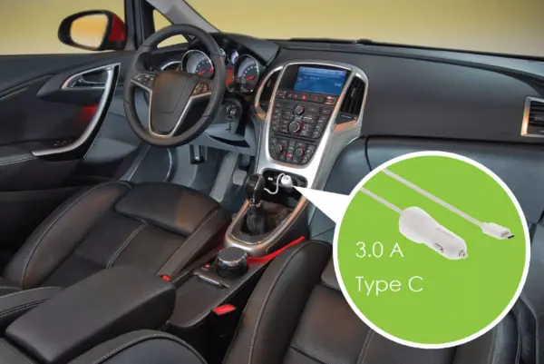 Incarcator auto 12-24V - USB Type C 3A alb Sweex - imagine 3