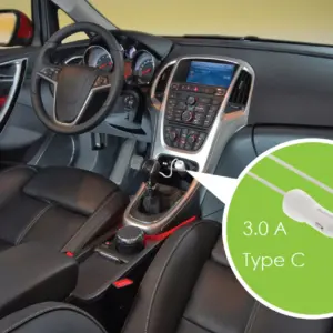 Incarcator auto 12-24V - USB Type C 3A alb Sweex