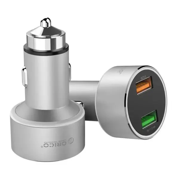 Incarcator auto 2x USB QC3 Orico UPC-Q2 12-24V 30W argintiu - imagine 2