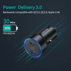 Incarcator auto 2x USB Type C PD 3.0 36W Choetech C0054