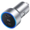 Incarcator auto 2x USB Type C PD 3.0 40W Choetech C0054-V2-SL - imagine 2
