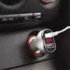Incarcator auto alb 3.1A USB x2 bricheta auto cu voltmetru si ampermetru M.N.C. - imagine 2
