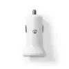 Incarcator auto bricheta cu 2 iesiri USB A 4.8A alb Nedis - imagine 2