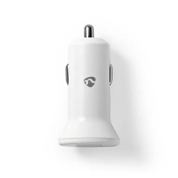 Incarcator auto bricheta cu 2 iesiri USB A 4.8A alb Nedis - imagine 2