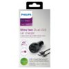 Incarcator auto dual 2x USB ULTRA-RAPID 15.5W 3.1A cu protectie + cablu micro USB PHILIPS DLP2357U/10 - imagine 2