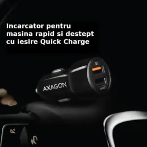 Incarcator auto Smart 5V 2.4A + QC3.0 30W negru Axagon PWC-QC5