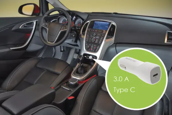 Incarcator auto USB Type C 3A alb Sweex - imagine 3