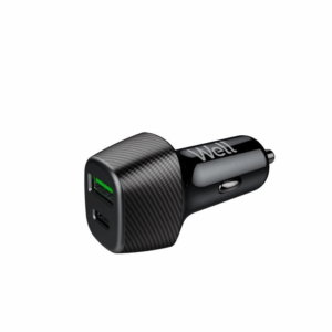 Adaptor 12V-24V USB 2.1A QC3.0 cu montare in locul brichetei auto cu voltmetru