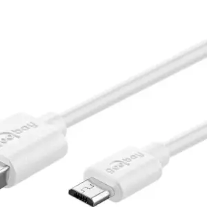 Incarcator de retea dual 2x USB cu cablu micro USB 2.4A alb Goobay