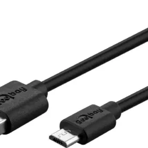 Incarcator de retea dual 2x USB cu cablu micro USB 2.4A negru Goobay