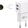 Incarcator dual Apple Lightning USB 2.4A 12W 1m alb Goobay - imagine 3