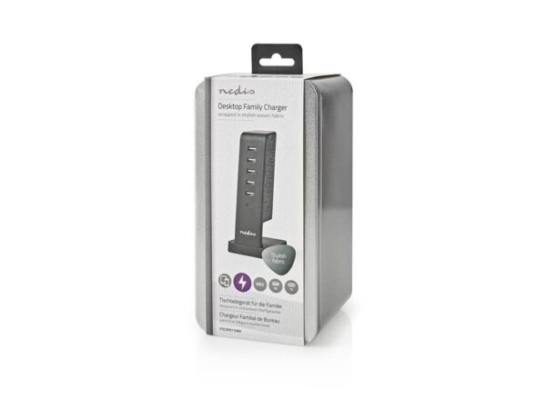Incarcator multiport de familie Nedis 5x USB 2.1A (max) 45W + 1x USB type C 30W PD negru - imagine 4