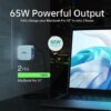 Incarcator retea 1x USB TYPE C PD 65W QC 3.0 1x USB-A alb Choetech PD8002 - imagine 2