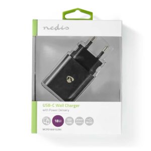 Incarcator retea 3A 1-iesire USB type C PD 18W negru Nedis