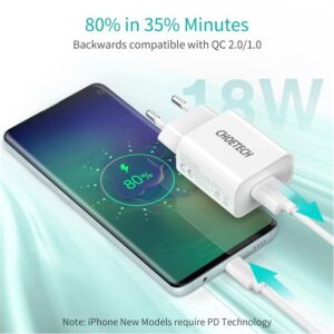 Incarcator retea Choetech 1x USB A QC 3.0 18W alb Q5003-EU-WH