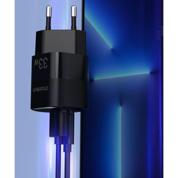Incarcator retea Choetech PD5006-EU-BK 33W 1x USB TYPE C 1x USB-A - imagine 4
