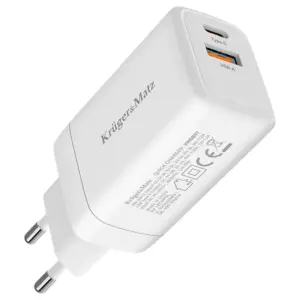 Incarcator retea GaN Kruger&Matz KM0857 65W cu USB-C Power Delivery si USB-A Quick Charge