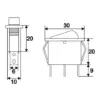 Interupator basculant 3 pini 1 circuit 10A OFF-ON albastru cu retinere - imagine 2