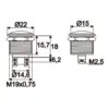 Intrerupator 1 circuit 2A 250V OFF-(ON) fara retinere Push-Buton metal rotunjit - imagine 2