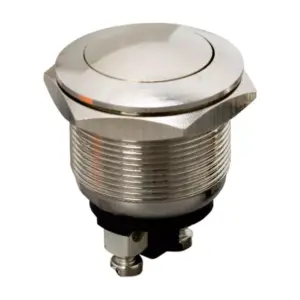 Intrerupator 1 circuit 2A 250V OFF-(ON) fara retinere Push-Buton metal rotunjit