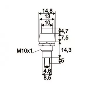 Intrerupator buton cu apasare 1 circuit 2A 250V OFF-(ON) fara retinere negru