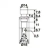 Intrerupator cu apasare 1 circuit 1A 250V OFF-ON negru cu retinere - imagine 2
