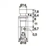 Intrerupator cu apasare 1 circuit 1A 250V OFF-ON rosu cu retinere - imagine 2